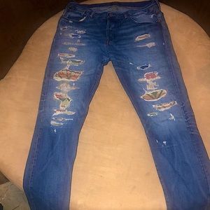 Ralph Lauren jeans army fatigue patching